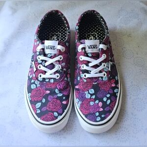 Vans Doheny Romantic Roses Sneakers 7.5/ Black- White- Red- Purple